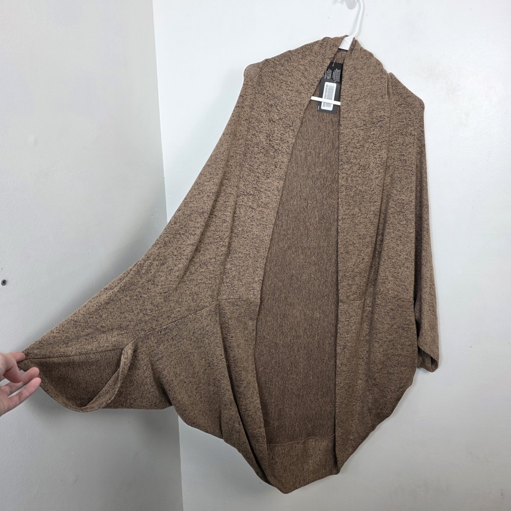 Harve Benard Brown Oversized Neutral Lagenlook Stretchy Comfy Shawl One Size - Picture 1 of 6